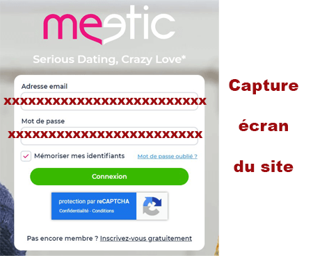 Connexion à mon compte Meetic.be
